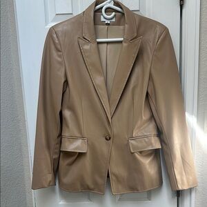 Evereve Tan Fitted Blazer Professional Suit Jacket